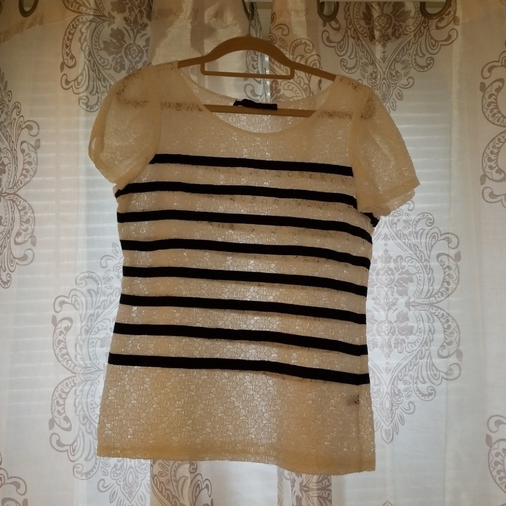 Lace Striped Tee